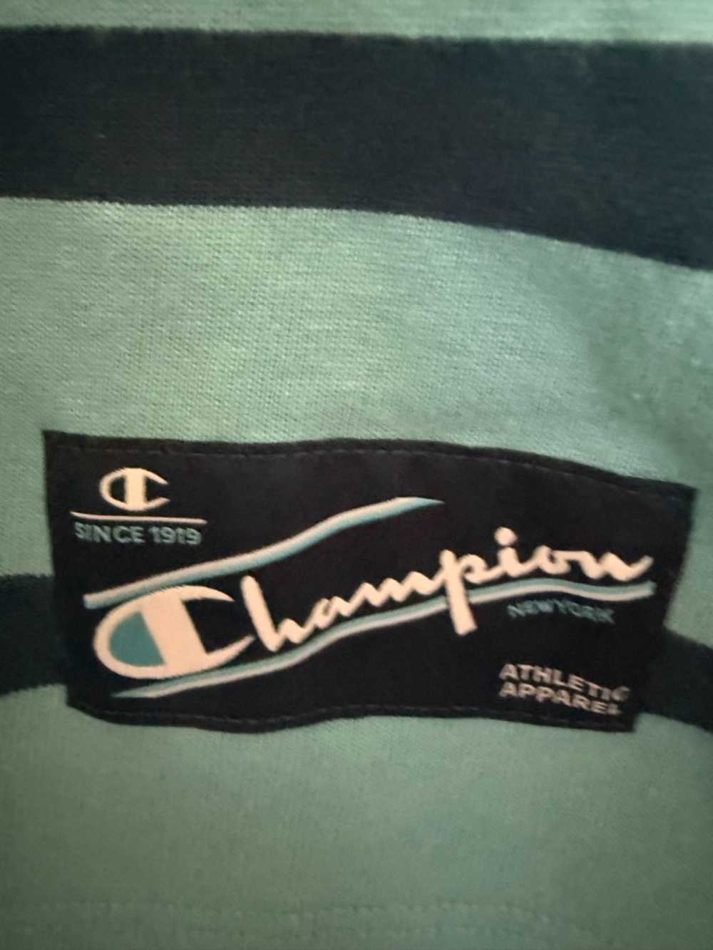 Champion Cropped Rugby Top - Aqua & Teal Stripes - Picture 5 of 8